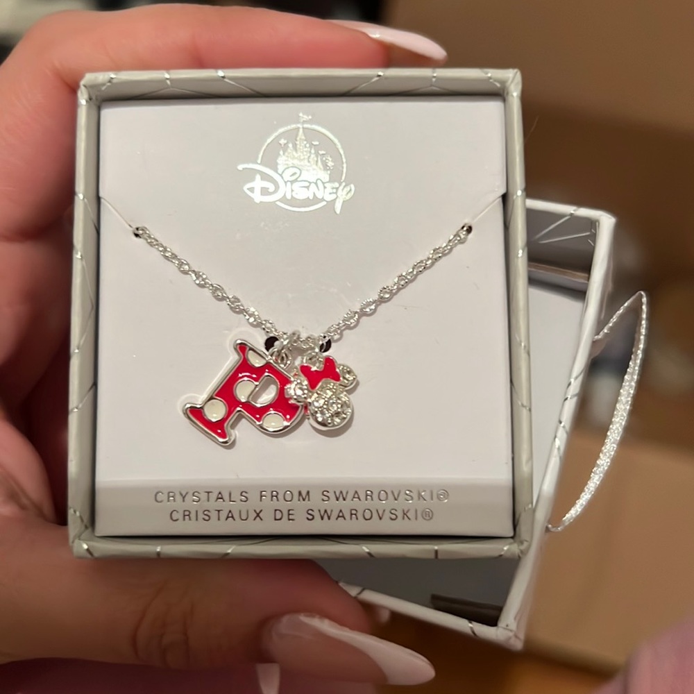 Minnie Mouse initial necklace